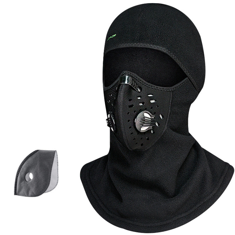 Winter warm hooded male bike riding mask